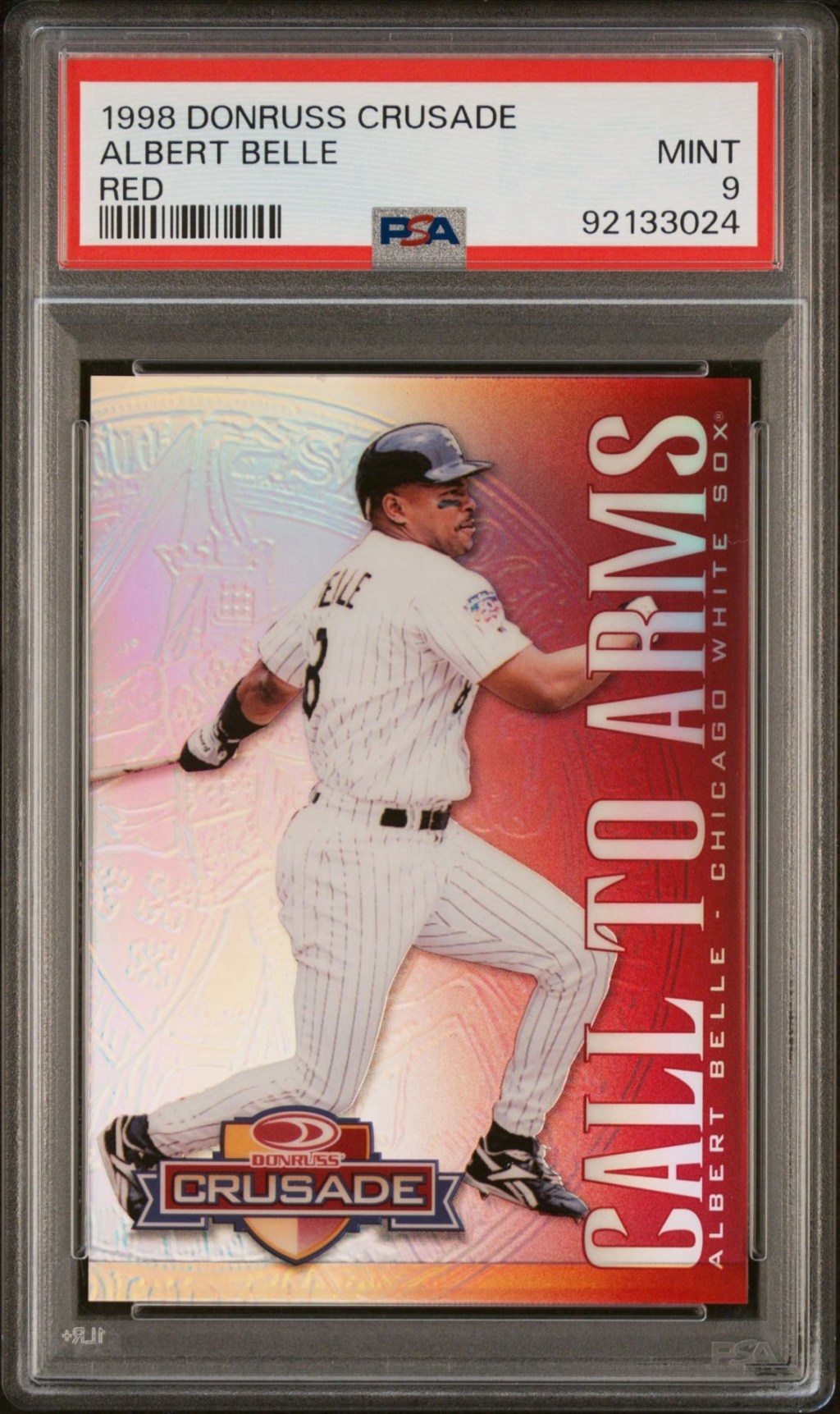 Albert Belle | 1998 Donruss Crusade Call to Arms Red Serial 08/25 | PSA 9 (Pop 1, Only Known Copy in&nbsp;Existence)