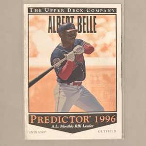 1996 Upper Deck Predictor R11 Albert Belle – A.L. Monthly RBI&nbsp;Leader